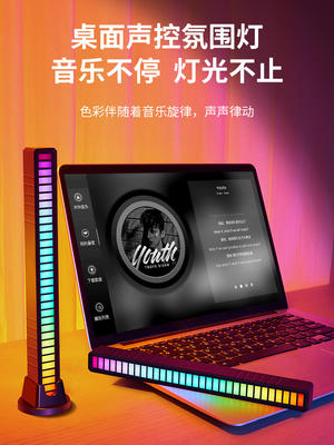 RGB ambient light, 3D sound pickup light, desktop computer audio, car voice control sensor light, music, audio, rhythm and flashing