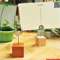 Creative gift simple wooden desktop message small note Holder Holder ornaments business card holder photo photo clip