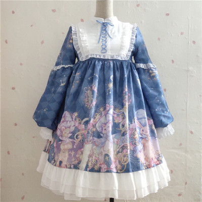 taobao agent Genuine design Japanese dress with sleeves, Lolita style, Lolita OP, long sleeve
