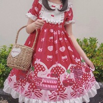 Han Mushrooms Cool ~ Spot Original Design Sweet afternoon tea Lolita Lorita Ocean dress op short sleeves Dress Woman