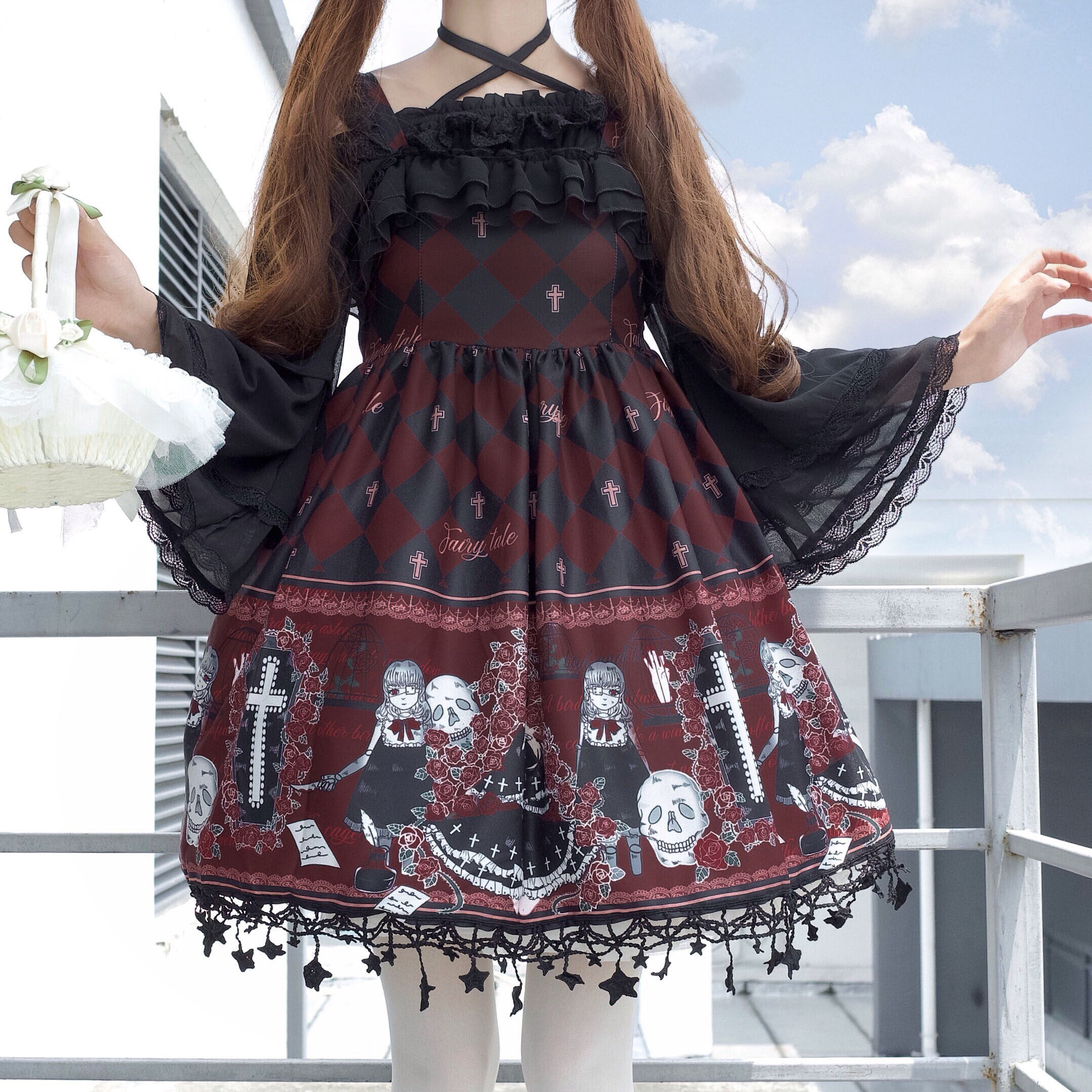 Korean mushroom cool~Original Japanese undead girl Lolita dress Goth dark jsk dress girl