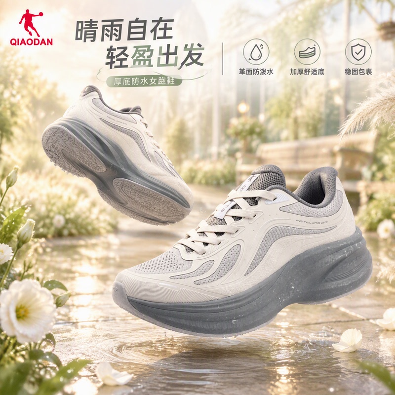 The Same Model as the Mall's Fengling 2.0 Jordan Women's Running Shoes 2026 New Thick-Soled Water-Repellent Fitness Jogging Shoes for Women