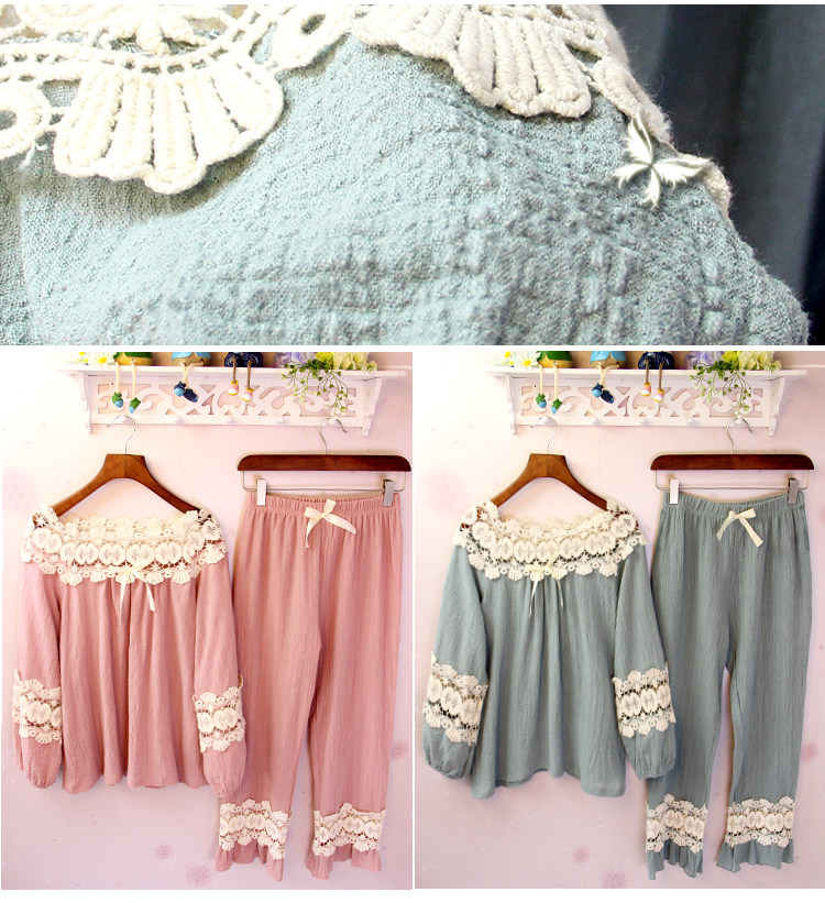 Pyjama pour femme en Coton à manches - Ref 2995169 Image 10