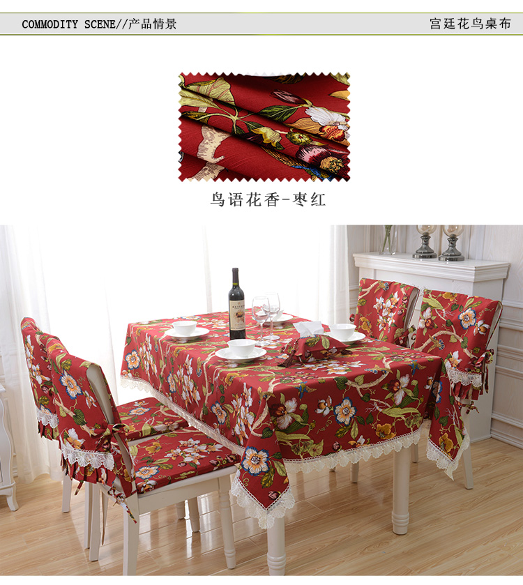 Bông vải bảng vải che khăn châu Âu và Mỹ phong cách phong cách vườn Trung Quốc bàn cà phê khăn trải bàn vải bán kính lễ hôn nhân bằng gỗ hồng - Khăn trải bàn khăn trải bàn chống thấm