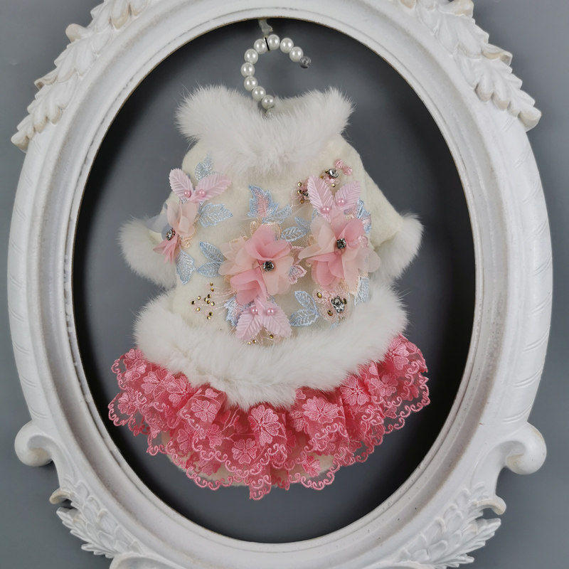 Lolita pet woolen coat Teddy small dog Bichon Pomeranian French fighting cat pet winter clothes for the New Year