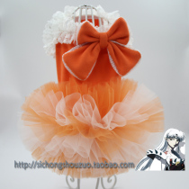 Orange threaded pet tutu skirt pet spring clothes summer clothes cat and dog clothes pet clothes tailor-made