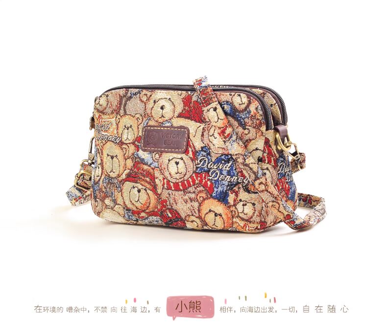 2019 mới mùa hè mini túi gấu túi xách Túi xách túi vải túi đeo vai ba lớp Winnie the Pooh - Túi xách nữ túi xách nữ cao cấp