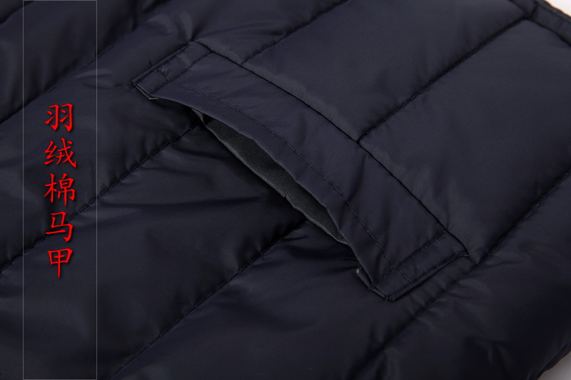 Áo vest nam trung niên mùa thu và mùa đông bó sát, áo cotton nhẹ, bố xuống áo vest cotton để giữ ấm cho áo vest cotton áo khoác mùa đông nam