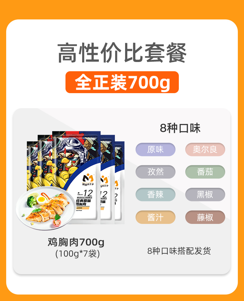 肌肉小王子 低脂即食鸡胸肉 100g*7袋 图3