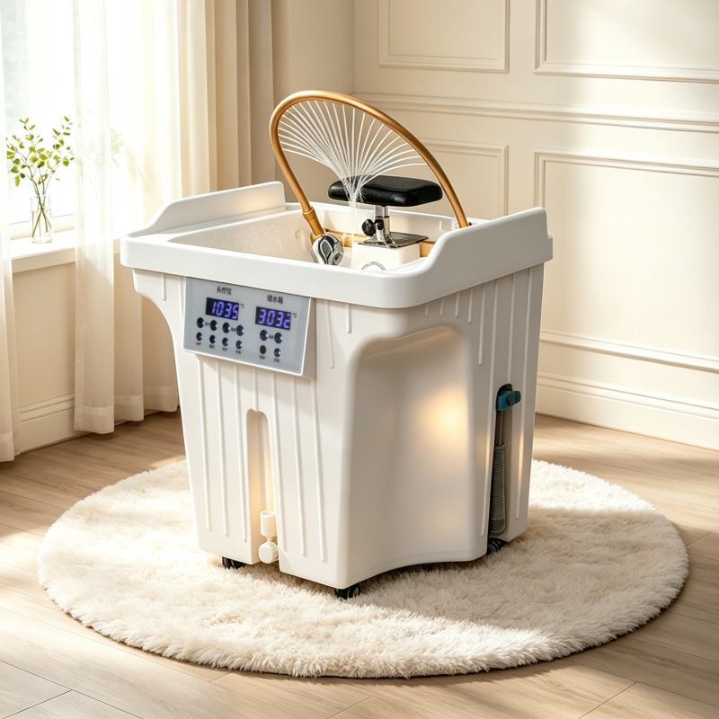 Beauty Salon Water Storage Mobile Head Treatment Basin, No Need for Water Connection, Dedicated for Hair Salons, Constant Temperature Water Circulation Head Treatment and Steaming
