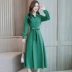 Áo len nữ mùa thu đầu mùa thu cotton và vải lanh nữ mùa hè 2019 mới dài khí chất tay áo dài đầu thu - Váy dài đầm đi biển Váy dài