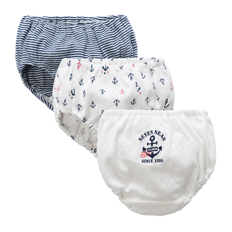 3 pieces of non-fluorescent children's underwear, baby bread pants, briefs, pure cotton, soft