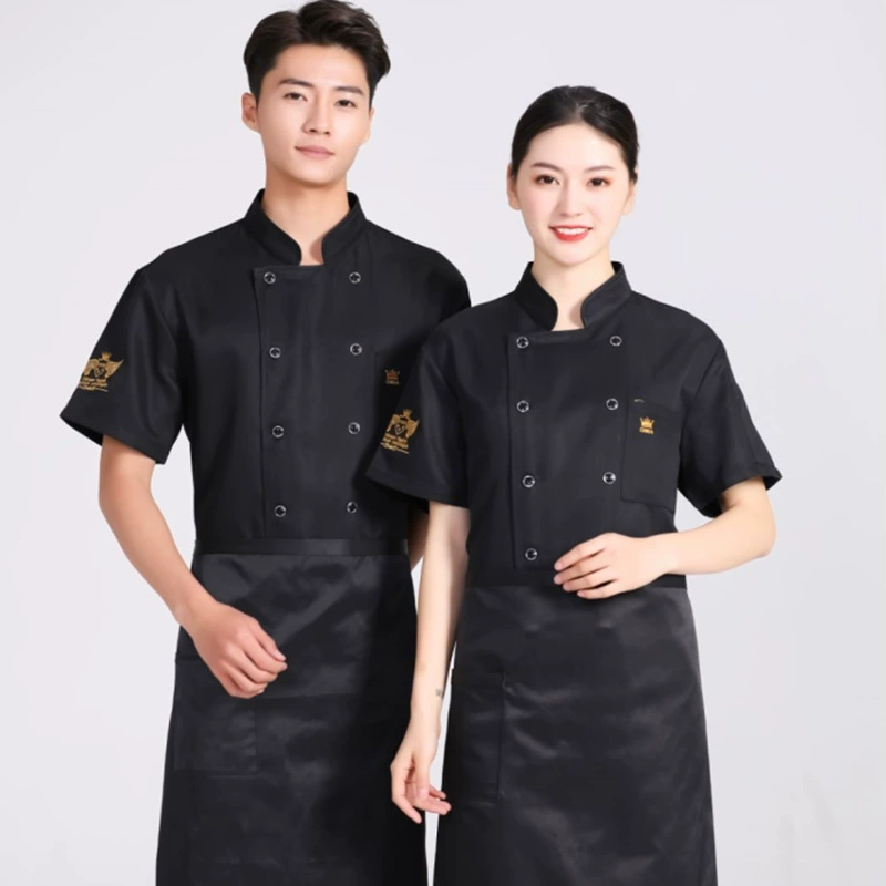 Áo đầu bếp tay dài quần áo đầu bếp bánh ngọt ngắn tay quần áo đầu bếp nhà hàng phương tây nhà bếp nam và nữ cỡ lớn LOGO tùy chỉnh áo bếp cao cấp