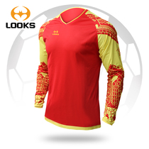 Lukshi Chunqiu Men and womens soccer goalkeeper Competition Training Conserve Breathable Comfort Sports Goalkeeper Long Sleeve T-shirt 662