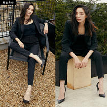 Spring and autumn new Zhang all stars with the same style of black western suit vocational working clothes with 90% pants suits suit women