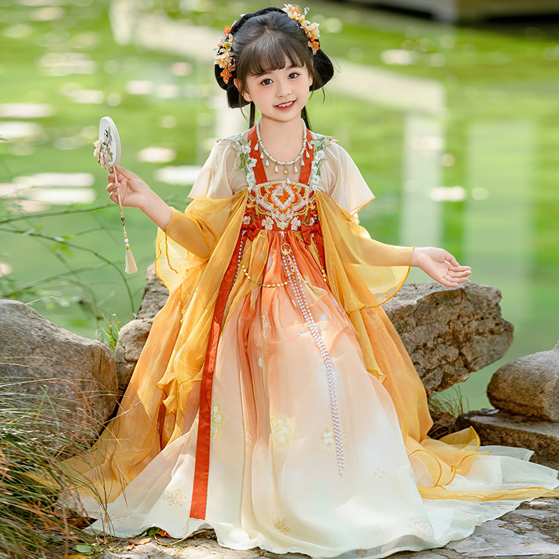 Hanfu for Girls 2026 New Style Children's Traditional Chinese Costume Summer Dress Super Fairy-Like Thin Ancient Style Tang Suit Dress for Summer