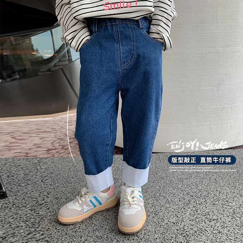 Girls spring pants 2022 new children's Western style all-match outer wear trousers little girl baby casual jeans