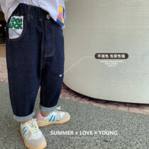 Girls spring clothing jeans 2022 new female baby casual pants Children foreign pistachio pants in childrens spring and autumn long pants