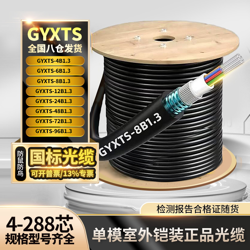 Gyxts Single-Mode Armored National Standard Optical Cable 4/8/12/24/48 Core Outdoor Anti-Rat and Anti-Bird Pecking Heavy Armor Underground Gyxts Single-Mode Armored National Standard Optical Cable 4/8/12/24/48 Core Outdoor Anti-Rat and Anti-Bird Pecking Heavy Armor Underground