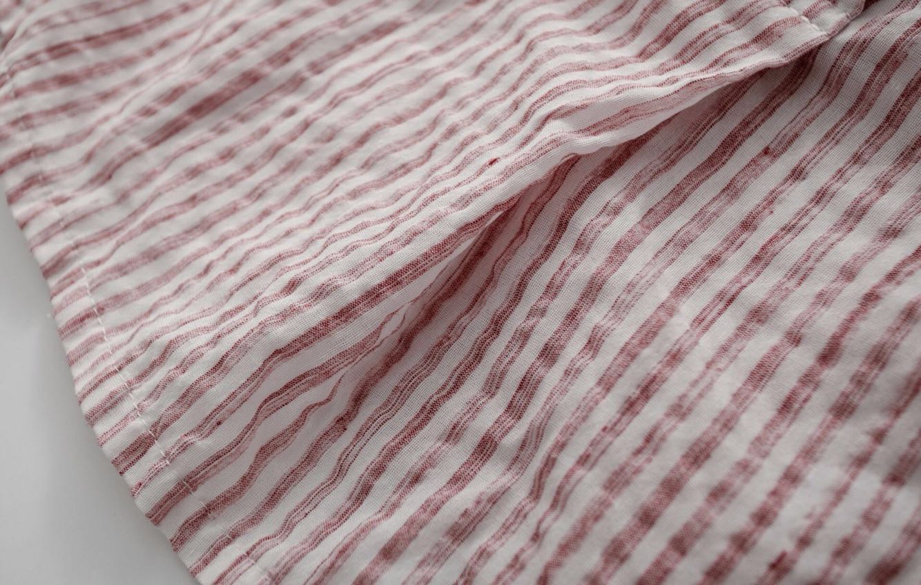 Áo sơ mi cotton và vải lanh trẻ em mùa hè cho nam và nữ Áo sơ mi cotton và lanh tay ngắn Phiên bản Hàn Quốc của áo tay dơi cotton siêu mỏng - Áo sơ mi áo sơ mi bé trai 7 tuổi