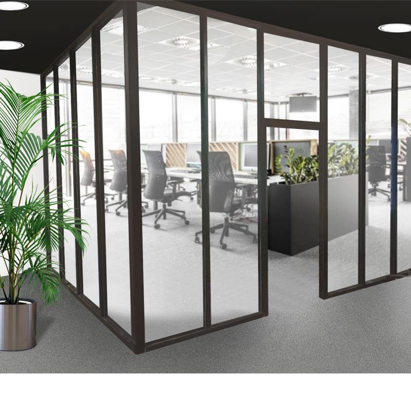 Office glass partition wall Guangdong custom aluminum alloy double glass hollow double tempered high glass door with louvers