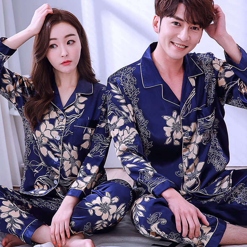 Summer Couple Sleeve Sleeve Sleeve Trouser Sleeve Sweater Men Silk Dollar Household Clothes in Fall