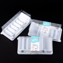 Cake Roll Cut piece packing box tiger leather red velvet Swiss roll green bean pastry transparent strip packaging disposable