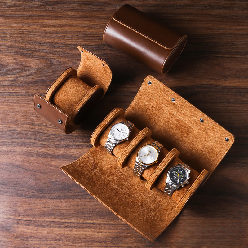 Watch Storage Box, Portable Watch Case, Pu Three-Watch Case, Dust-Proof and Drop-Proof Mechanical Watch Case, Travel Watch Bag, in Stock