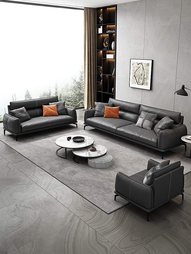 Italian office sofa coffee table combination simple modern light luxury business reception rest area boss office sofa