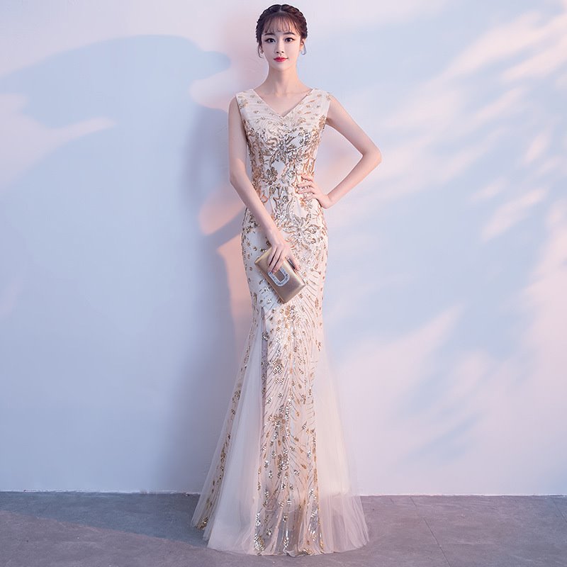 Đảng Dress Courtesy mới Evening ăn mặc 2019 mới Elegant tiệc ăn mặc của phụ nữ cô dâu mùa xuân