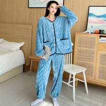 Autumn and winter coral suede pyjamas female gats up 200 catty winter flannel velvet v collar cardiovert suit suit fat mm