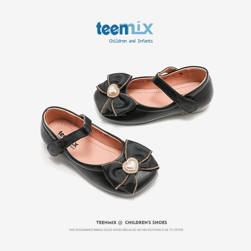 Демисезонная детская обувь для принцессы для кожаной обуви, модель весна/осень 2024 года, тренд сезона, мягкая подошва