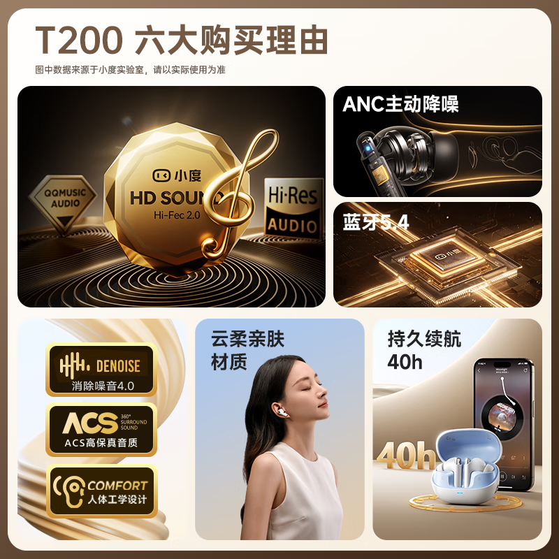 Xiaodu Bluetooth Earphones T200 In-Ear Type