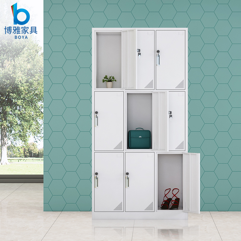 Thickened 9 nine-door locker storage cabinet staff iron cabinet bathroom gym dormitory with lock wardrobe locker