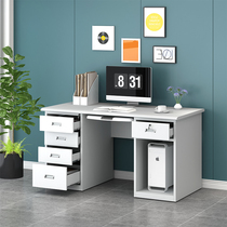 Thickened steel computer desk iron desk with lock with drawer 1 2 m 1 4 m financial desk desk