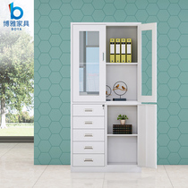 Partial five-bucket glass filing cabinet filing cabinet office bookcase iron cabinet with lock locker voucher data cabinet
