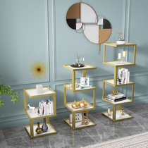 Office creative decoration display stand flower stand Nordic multi-layer storage small bookshelf living room floor ornaments rack