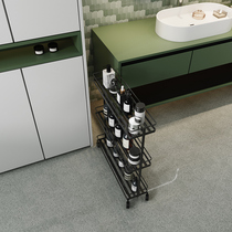 Kitchen rack floor multi-layer mobile wrought iron trolley refrigerator sandwich storage rack home bathroom storage rack