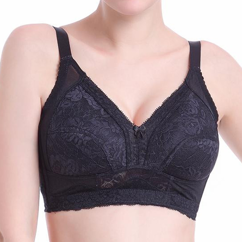Women's Underwear Bra, No Underwire, Thin, Breathable, Minimizes Large Busts, Prevents Sagging, Gathers Side Breasts, No Padding, Full Cup, for Plus-Size Women