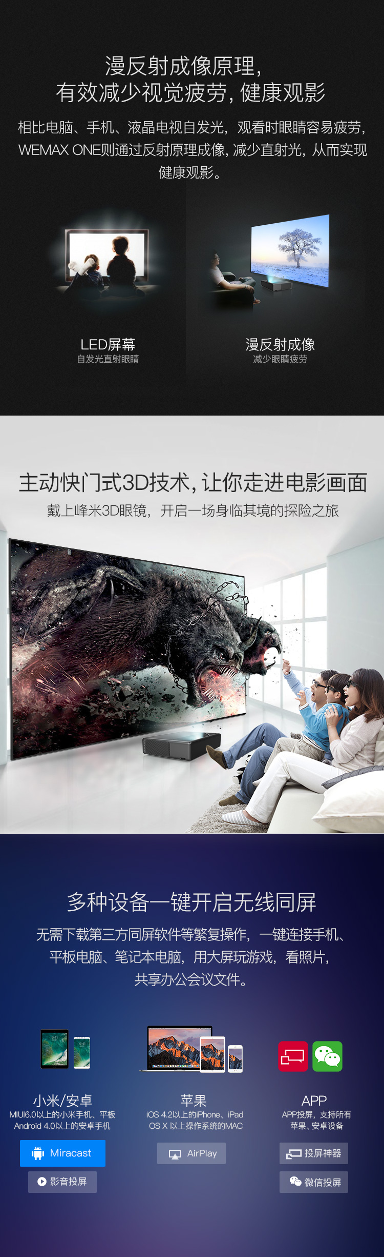 Fengmi WEMAX Xiaomi Mijia Laser TV HD Cảnh Home WiFi