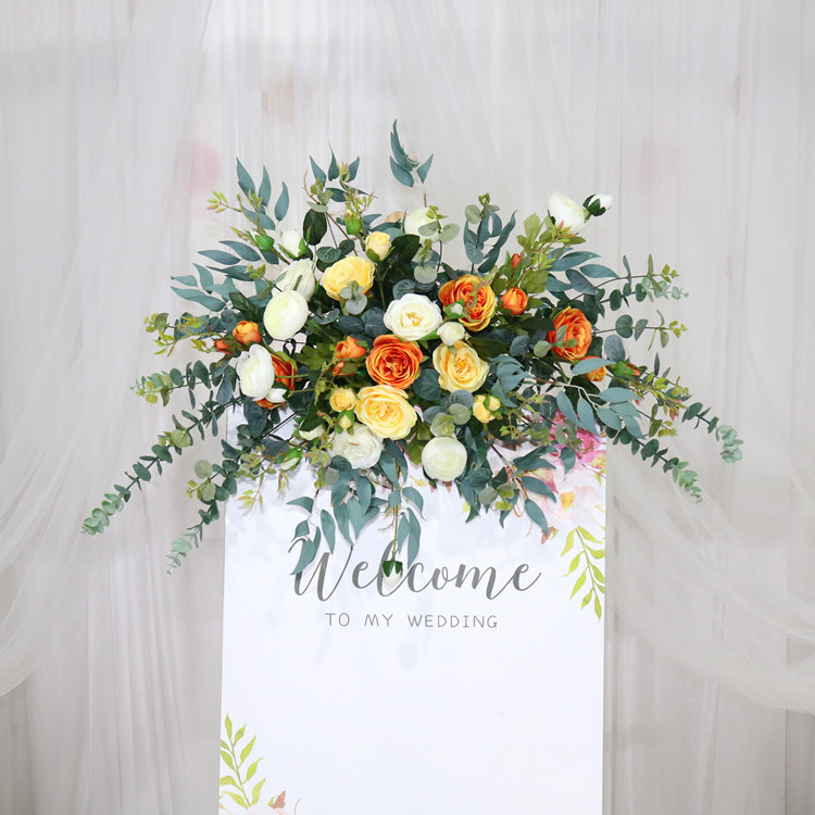 Wedding banquet opening ribbon-cutting photography props water sign signs flower art window shop fake flower set decoration