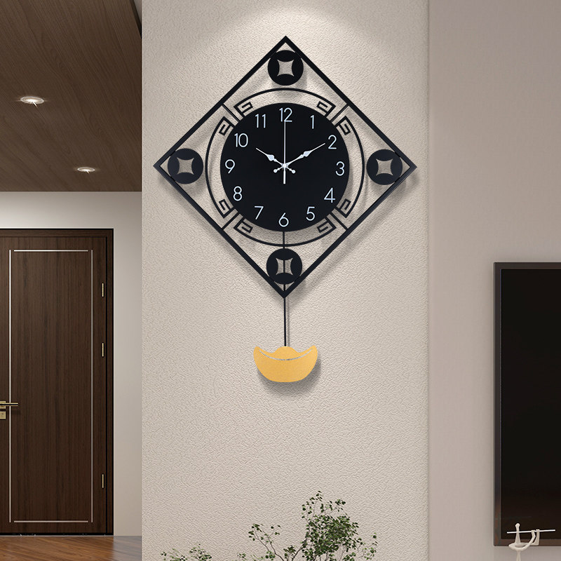 New Chinese style wall clock living room home fashion modern hanging clock creative Chinese style wall decoration personality clock