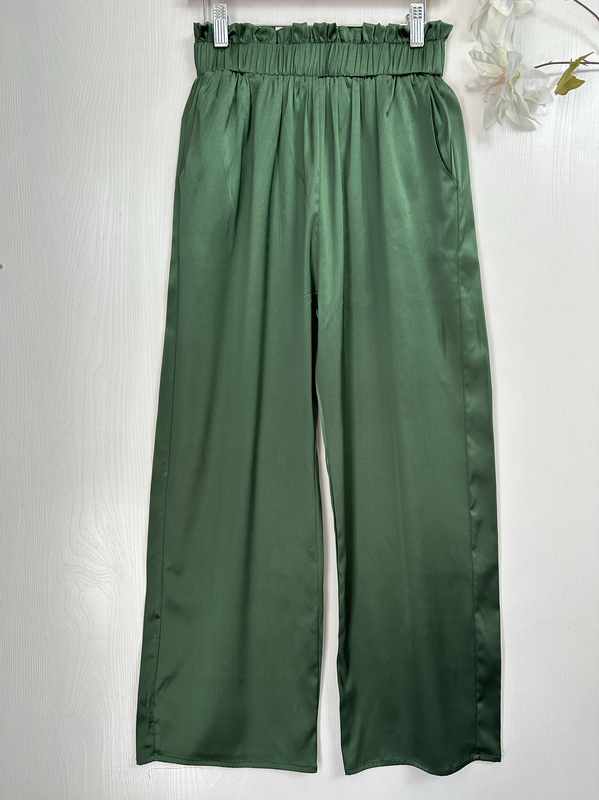New Mulberry Silk Stretch Satin Casual Pants for Women Slimming Floral Waist Long Pants