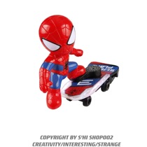Shijia Spider-Man Scooter Luminous Music Electric Vientiane Stunt Car Rolling Childrens Toy Boy