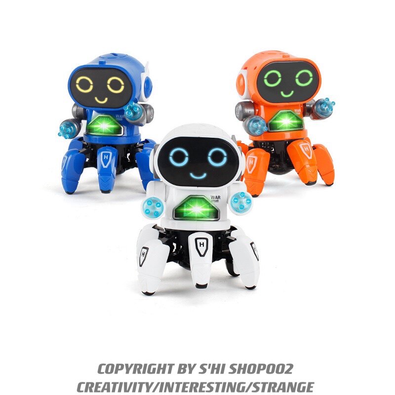 Shi Home Dancing Electric Robot Hexapod Space Dance Music Light Children Toys 1-3 Years Old
