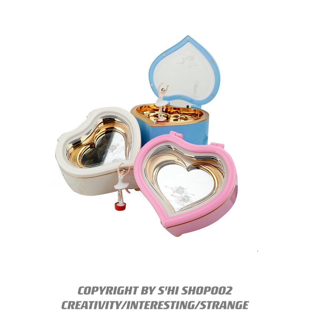 Shi Home Let's Dancing Ballet Peach Heart Octave Music Box Gift for Girls