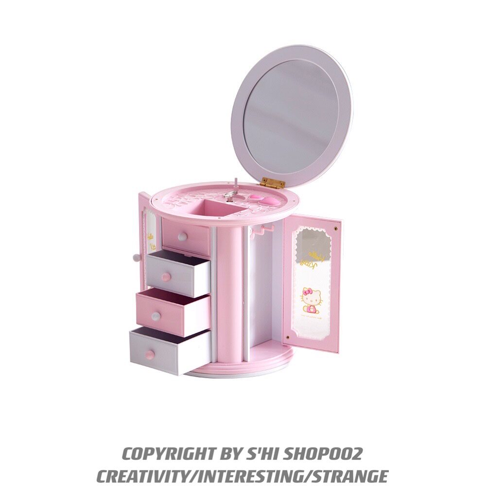 Shi Home Let's have a Girly Heart Hello Kitty KT Storage Box Octave Music Box