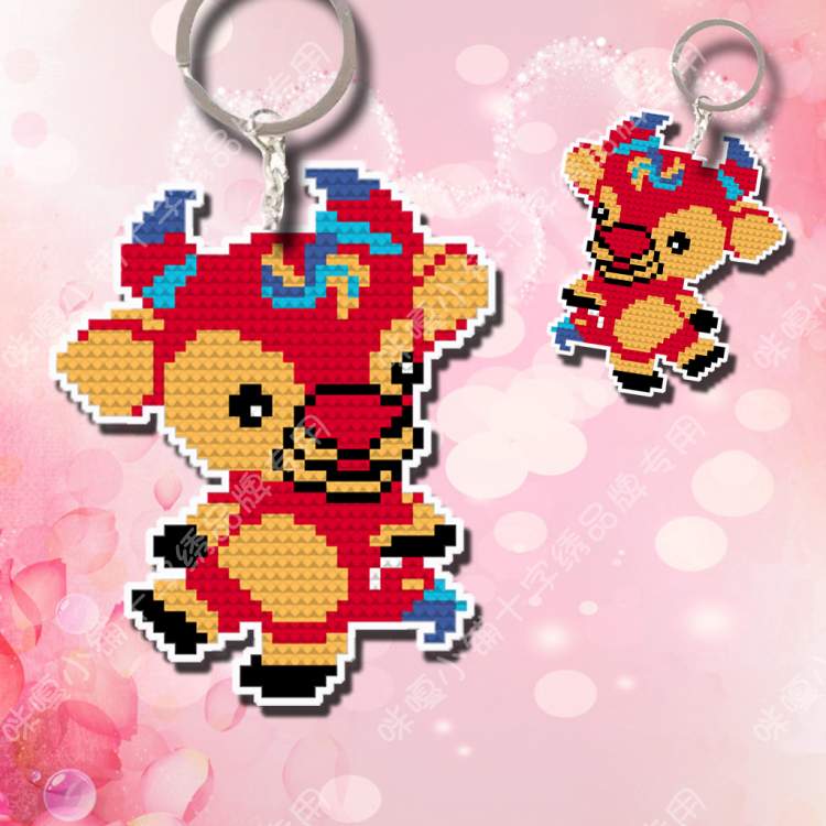 Cross embroidery material package small hanging piece embroidery mobile phone hanging piece hanging up S616 child bulls