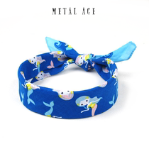 Mermaid pirate headscarf mens and womens summer sweat-absorbing thin section Japanese hair band INS travel sunscreen sports antiperspirant belt