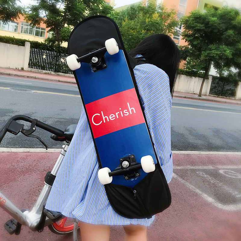 Skateboard bag double upturned storage bag double upturned short board backpack sleeve thick bag shoulder bag universal skateboard longboard bag